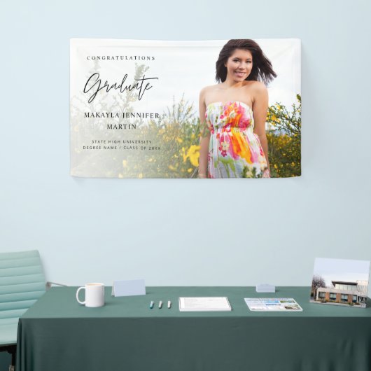 Moderne Chic H Foto 2 Afstuderen banner - Wit (Beurs)