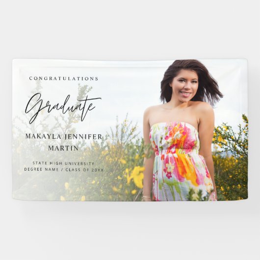 Moderne Chic H Foto 2 Afstuderen banner - Wit (Horizontaal)