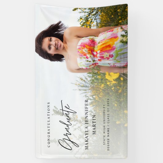 Moderne Chic H Foto 2 Afstuderen banner - Wit (Verticaal)