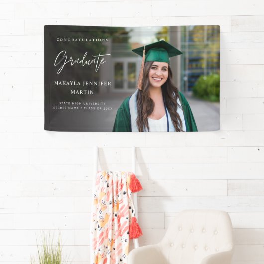 Moderne chic H foto 2 Afstuderen banner - zwart (Insitu)