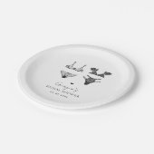 Moderne Chic Hart & Zwarte Ondergoed Bruiloft Fees Papieren Bordje (Gekanteld)