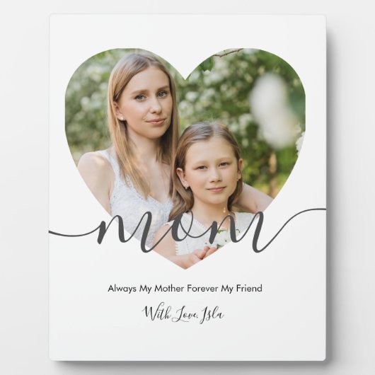 Moderne chic Heart Shaped Photo Gift for ma Fotoplaat (Voorkant)