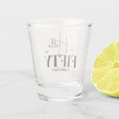 Moderne Chic Hello Fifty 50e Verjaardag Custom Shot Glas (Achterkant)