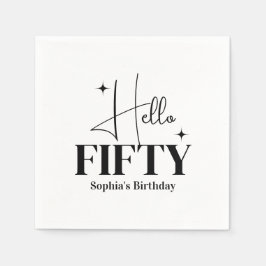Moderne Chic Hello Fifty 50e verjaardag op maat Servet
