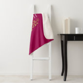 Moderne Chic Hot Pink Monogram Sherpa Deken (In situ)
