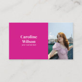 Moderne Chic Hot Pink Professionele Foto Girly Visitekaartje (Voorkant)
