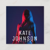 Moderne Chic Influencer Foto QR Code Sociale Media Vierkante Visitekaartje (Voorkant)