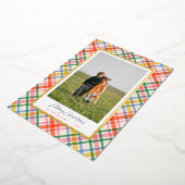 Moderne Chic Joyful Plaid Kerst Folie Kaart (Gedraaid)