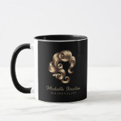 Moderne Chic Kapper Salon Zwart Goud   Mok (Links)