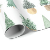 Moderne Chic-kerstbomen Planten Cadeaupapier (Rol Hoek)