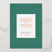 Moderne Chic Kleurrijke Stripes Kerst Folie Kaart (Achterkant)