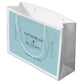 Moderne Chic Koppel Namen Bruid & Bruidegom Trouwe Groot Cadeauzakje (Achterkant Gekanteld)