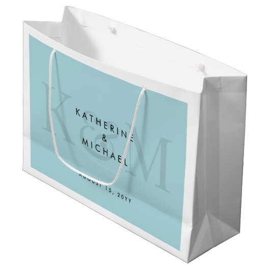 Moderne Chic Koppel Namen Bruid & Bruidegom Trouwe Groot Cadeauzakje (Voorkant Gekanteld)