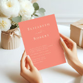 Moderne Chic Koraal Minimalistische Script Trouwka Kaart
