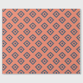 Moderne Chic Koraal Navy Trouwcadeau Cadeaupapier (Vlak)