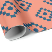 Moderne Chic Koraal Navy Trouwcadeau Cadeaupapier (Rol Hoek)