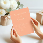 Moderne Chic Koraal Perzik Minimalistische Script Kaart