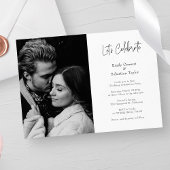 Moderne chic laten we vieren bruiloft receptie-onl kaart