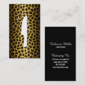 moderne chic leopard print catering chef - messenk visitekaartje (Voorkant / Achterkant)