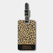 Moderne Chic Leopard Print Pattern-avontuurreis Bagagelabel (Voorkant verticaal)