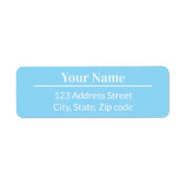 Moderne Chic Lichte Pastelblauwe Naam Mail Adres Etiket (Voorkant)