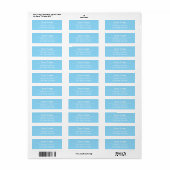 Moderne Chic Lichte Pastelblauwe Naam Mail Adres Etiket (Full Sheet)
