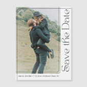 moderne chic lijst foto save the date magneet (Voorkant)