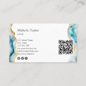 Moderne Chic Logo QR Code Social Media Website Visitekaartje (Achterkant)