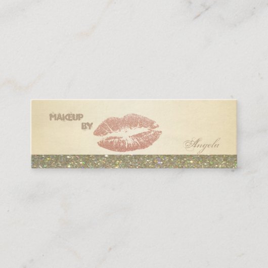 Moderne Chic  Luxe Glitterige Lippen Mini Visitekaartje (Voorkant)