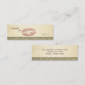 Moderne Chic  Luxe Glitterige Lippen Mini Visitekaartje (Voorkant / Achterkant)