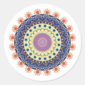 Moderne Chic Mandala minimalistisch Ronde Sticker (Voorkant)