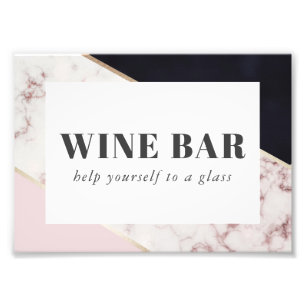 Moderne Chic Marmeren Wijnbar Foto Afdruk