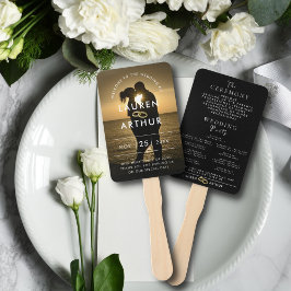 Moderne Chic Minimaal Foto Huwelijksceremonie Prog Handwaaier