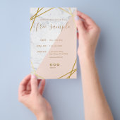 Moderne Chic Minimaal Geometrisch Marmer Goud 5.5x Flyer (Hand)