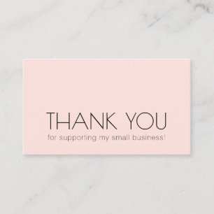 Moderne Chic Minimale Typografie Dank Je Wel Roze Visitekaartje