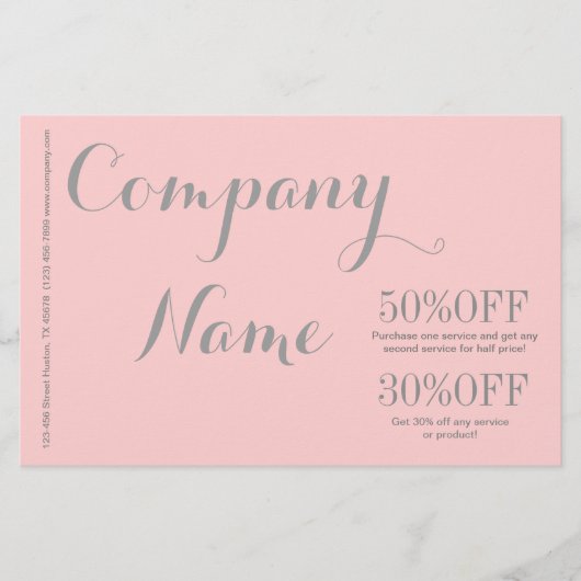 Moderne Chic Minimalistische Kosmetologe roze Flyer (Voorkant)