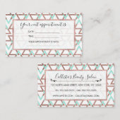 Moderne Chic Mint Green Roos Gold Glitter Triangle Afsprakenkaartje (Voorkant / Achterkant)