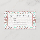 Moderne Chic Mint Green Roos Gold Glitter Triangle Afsprakenkaartje (Voorkant)