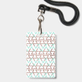 Moderne Chic Mint Green Roos Gold Glitter Triangle Badge (Achterkant met lanyard)