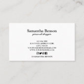 Moderne chic mode stylist persoonlijke winkel visitekaartje (Achterkant)