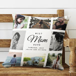 Moderne Chic Moederdag mam Family Foto Collage Kussen<br><div class="desc">Voor de Beste Mam ooit in je leven: een moderne,  trendy familiefilm gooit kussens met moderne scripttypografie en je persoonlijke naam en boodschap.</div>