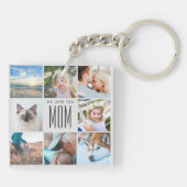 Moderne Chic Moederdag mam Family Foto Collage Sleutelhanger (Achterkant)
