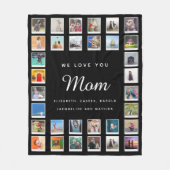 Moderne Chic Moederdag Photo Collage Black Fleece Deken (Voorkant)