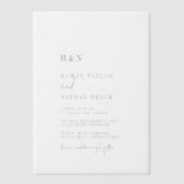 Moderne Chic Monogram Eenvoudige Rustieke Trouwen Vellum Uitnodigingen (Voorkant)