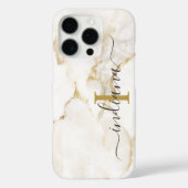 Moderne Chic Monogram Marmer Look Maatwerk Case-Mate iPhone Case (Achterkant)