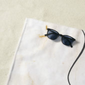 Moderne Chic Monogram Marmer Look Maatwerk Strandlaken (In situ)