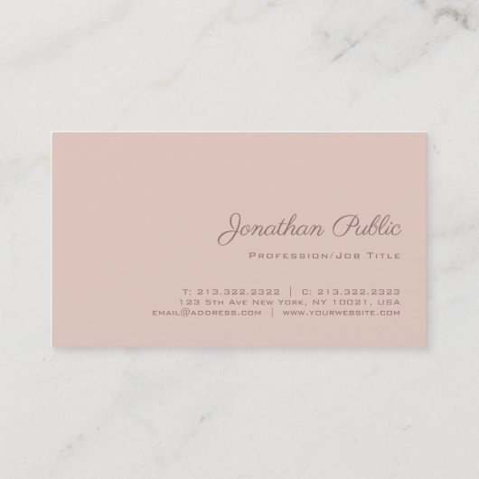 Moderne Chic Monogram Plain Professionele Luxe Visitekaartje (Achterkant)