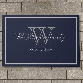 Moderne Chic Monogram Script Name Weddenschap Welk Deurmat
