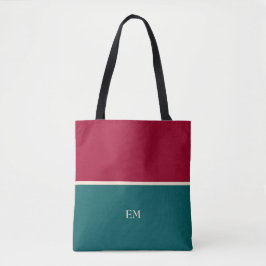 Moderne Chic Monogrammed Canvas tas Wine Red Green