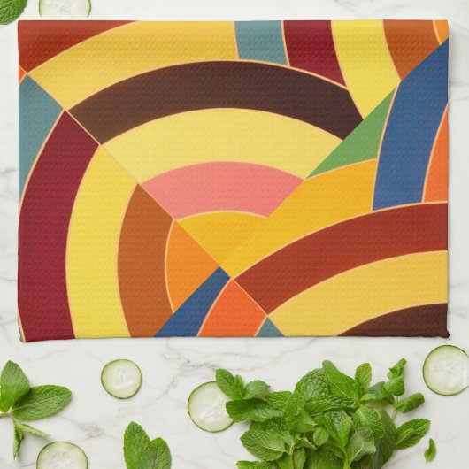 moderne chic multi-color chevrons theedoek (Gevouwen)